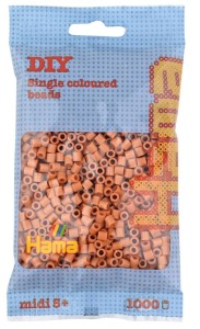 Koraliki Hama MIDI 1000 Koralików 207-21 Kolor Jasny Brązowy