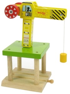BigJigs  - Żółty Dźwig do kolejek drewnianych - BJT175