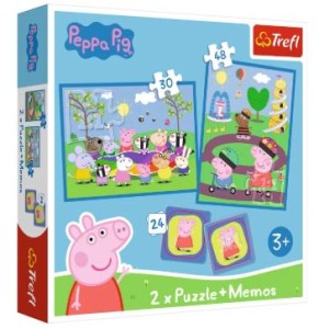Trefl - Puzzle 2w1 + memory Świnka Peppa - 93331  