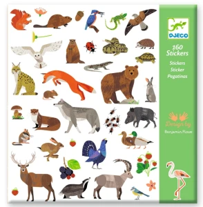 DJECO 09285 Naklejki 160 szt. - Fauna