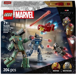Klocki LEGO MARVEL SUPER HEROES Iron Man i War Machine kontra drony Hammera 76320