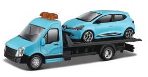 Bburago Street Fire Tran Laweta + Renault Clio Niebieskie 1:43 - 13524 