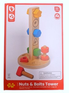 Bigjigs BJ37002 Drewniana wieża ze śrubami