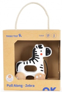 TookyToy - Drewniana zebra do ciągnięcia - TJ010