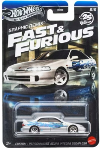Hot Wheels Graphic Remix Fast & Furious - Custom Acura Integra Sedan GSR - HNR88 JBY45