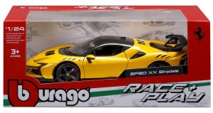 Bburago - Race + Play - SF90 XX Stradale 1:24 - żółty 18338