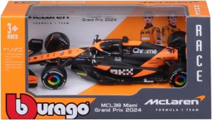 Bburago - Race - McLaren MCL38 Miami Grand Prix 2024 1:43 18024