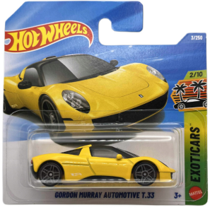 Hot Wheels main krótka karta autko Gordon Murray Automotive T.33 Żółty - 5785 JJJ62