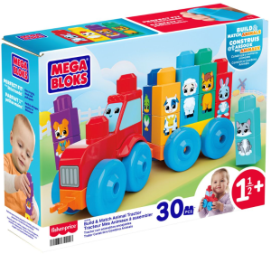 Mega Bloks  - Klocki dla dzieci - Traktor ze zwierzątkami JKG33