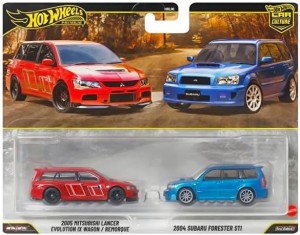 Hot Wheels - 2pak  2005 Mitsubishi Lancer Evolution IX Wagon i 2004 Subaru Forester STI HBL96 JHW46