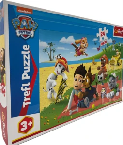 OUTLET Trefl – Puzzle Maxi 24 el. – Psi Patrol: Zabawa na kocu 14346