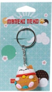 Puckator - Brelok do kluczy  Maneki Neko pomarańczowy KEY255