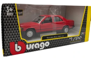 OUTLET Bburago  1987 Mercedes-Benz 190E Czerwony 1:24 - 21103RD