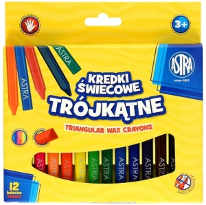 Astra - Kredki Świecowe Trójkątne 12 kolorów - 2893