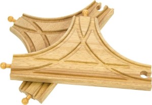 BigJigs - Skrzyżowanie T Kolejka Drewniana BJT108