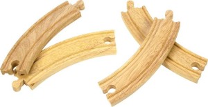 BigJigs - Zestaw 4 torów Długi Łuk do kolejek drewnianych BJT102