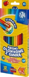 Astra - Kredki ołówkowe z gumką - 8214