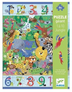 DJECO – Puzzle gigant 54 el. – Dżungla 1 do 10 07148