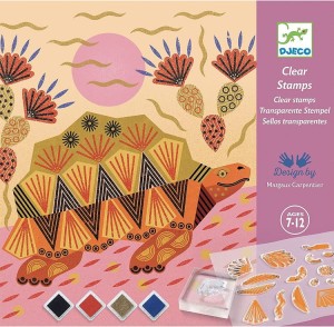 DJECO 08966 Zestaw artystyczny z pieczątkami – Zwierzęta