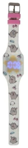 Pusheen - Zegarek dziecięcy silikonowy cyfrowy w kratkę - WATC19