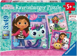 Ravensburger – Puzzle 3 x 49 el. – Koci Domek Gabi 056590