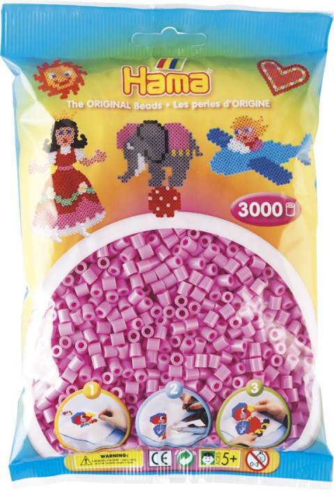Koraliki Hama MIDI 3000 Koralików 201-48 Kolor Różowy Pastelowy