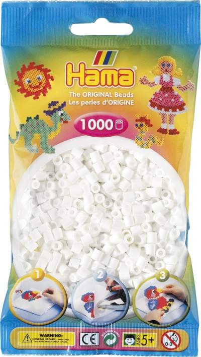 Koraliki Hama MIDI 1000 Koralików 207-01 Kolor Biały