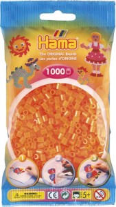 Koraliki Hama MIDI 1000 Koralików 207-38 Kolor Pomarańczowy Neonowy Transparentny