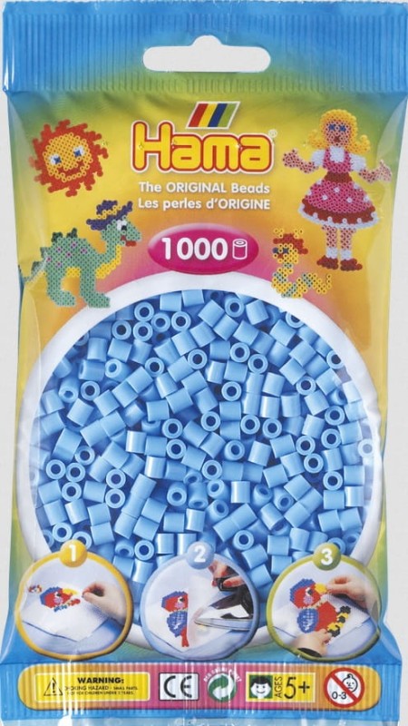 Koraliki Hama MIDI 1000 Koralików 207-46 Kolor Niebieski Pastelowy