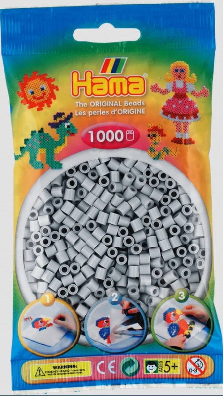 Koraliki Hama MIDI 1000 Koralików 207-70 Kolor Jasny Popielaty