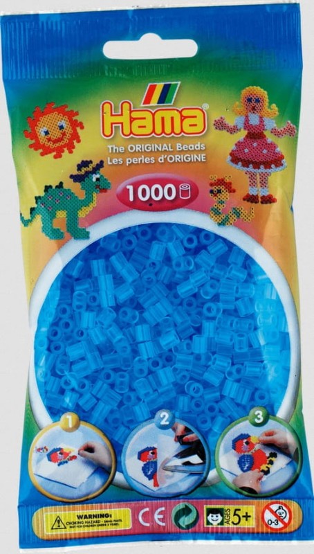 Koraliki Hama MIDI 1000 Koralików 207-73 Kolor Niebieski Transparentny