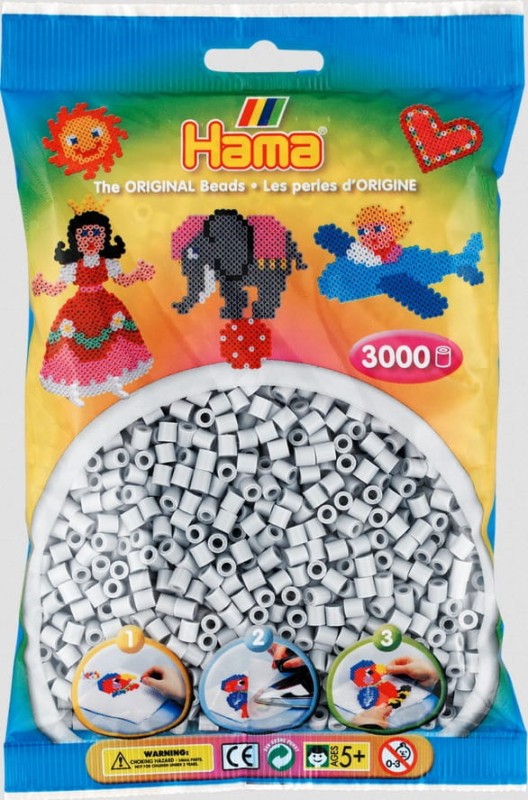 Koraliki Hama MIDI 3000 Koralików 201-70 Kolor Jasny Popielaty