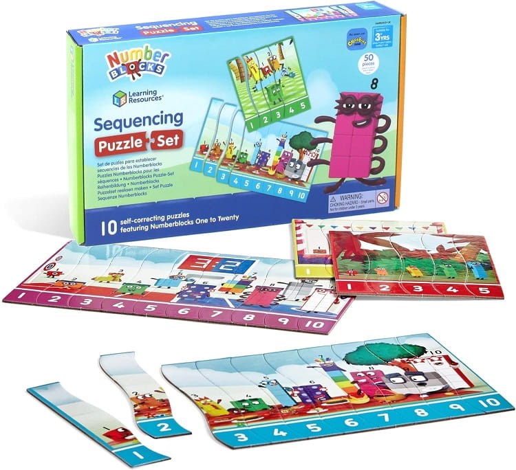 Learning Resources - Number Blocks - Puzzle do nauki liczenia HM95403