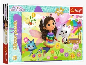 Trefl - Puzzle 100 elementów - Glitter Brokatowa Gabby- 14832